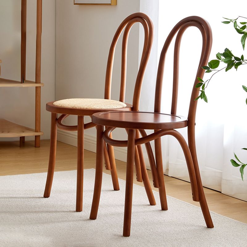 Tropical Style Wood Dining Armless Chair Rattan Patio Dining Side Chair Clearhalo ' kitchen&dining_furn' 'Dining Chairs' 'Dining Tables & Seating' 'dining_chair' 'furn' 'furn_dining_chair' 'Furniture' 'furniture_dining_chair' 'Kitchen & Dining Furniture' 'kitchen' 1200x1200_817c56f1-c94b-4a73-b611-e742b2dea1ef