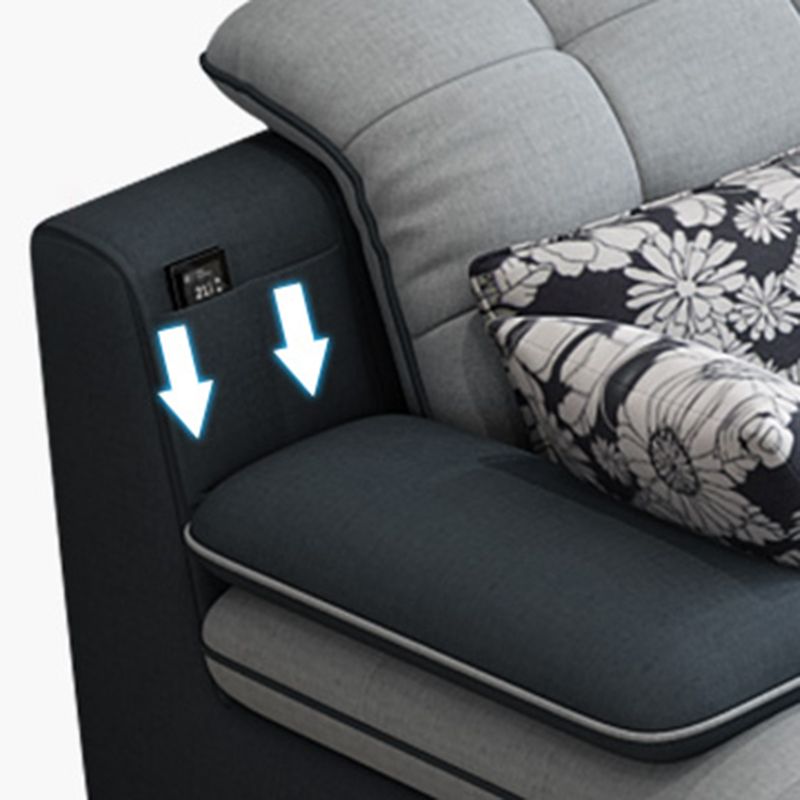 Modern Pillow Top Arm Sofa with Storage Bag Adjustable Backrest Sofa for Living Room Clearhalo 'furn' 'furn_sectionals' 'Furniture' 'furniture_sectionals' 'kitchen' 'kitchen_sectionals' 'Living Room Furniture' 'Sectionals' 1200x1200_817cbba2-248b-4108-a42c-1e74a6805956