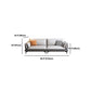 Faux Leather Sofa & Chaise Modern Flared Arm Sofa in Light Grey