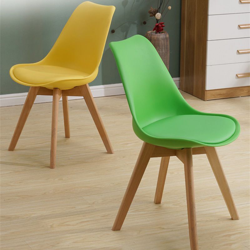 Scandinavian Restaurant Wood Side Chair Colorful Solid Back Dining Chair Clearhalo ' kitchen&dining_furn' 'Dining Chairs' 'Dining Tables & Seating' 'dining_chair' 'Furniture' 'furniture_dining_chair' 'Kitchen & Dining Furniture' 'kitchen' 1200x1200_817e36e6-e0a8-4ddc-84ab-6a086220b727