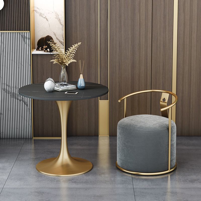 Glam Black Sintered Stone Dining Table Set Round 1/2/3/4/5 Pieces Dining Set Clearhalo 'Dining Room Sets' 'Dining Tables & Seating' 'dining_room_set' 'furn' 'furn_dining_room_set' 'Furniture' 'Kitchen & Dining Furniture' 1200x1200_817e4abe-7865-43cc-84e7-ff8be115cb61