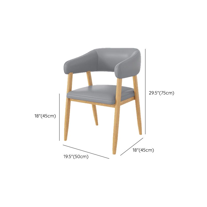 Open achterste eetstoelen hedendaagse gestoffeerde eetstoelen in grijs