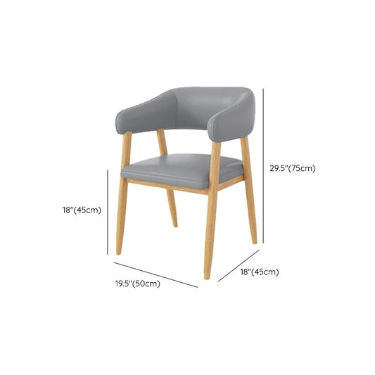 オープンバックダイニングチェア灰色の現代の布張りダイニングチェア