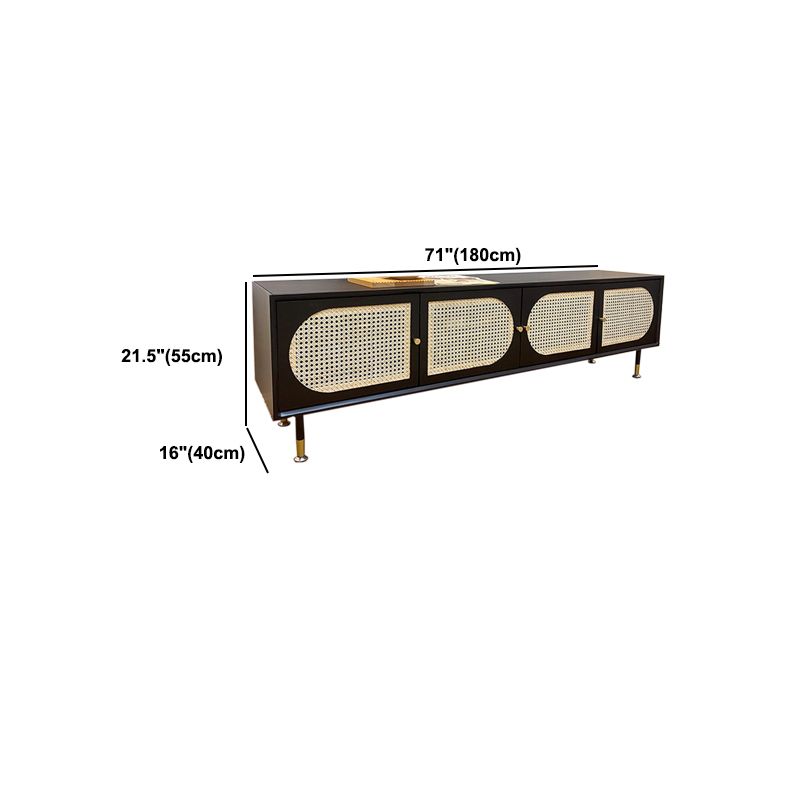 Console traditionnelle de stand de télévision noire
