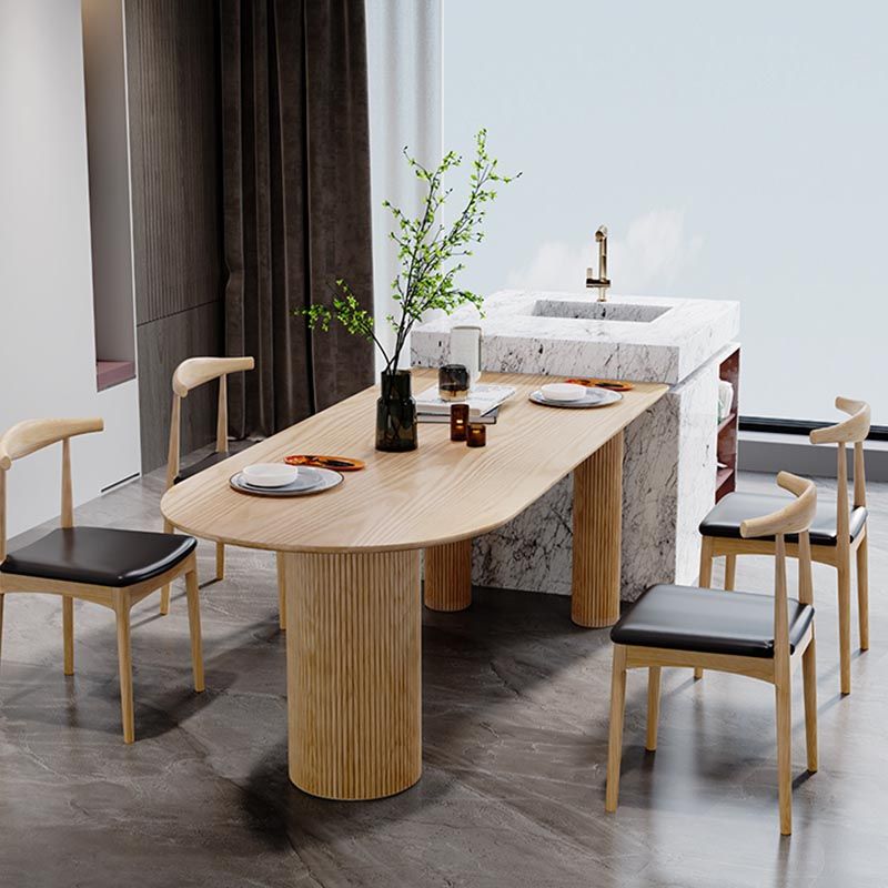 Freeform Mesa de comedor de madera maciza muebles modernos con base de trípode para oficina