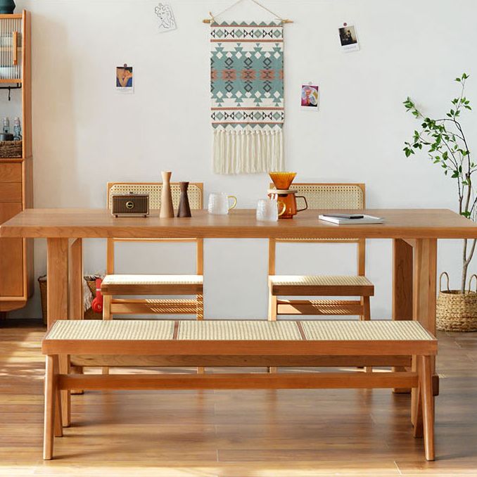 17.7 Inch Wide Bench Wicker Tropical Seating Bench with Legs Clearhalo 'Benches' 'Chairs & Seating' 'furn' 'furn_benches' 'Furniture' 'Living Room Furniture' 1200x1200_8181a78a-c71d-4086-8e44-7d752dc0aeee