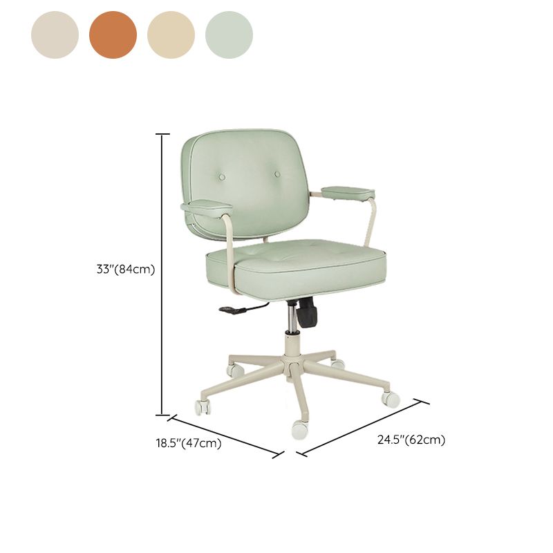 Padded Arms Desk Chair Modern No Distressing Leather Ergonomic Chair with Wheels Clearhalo 'furn' 'furn_office_chair' 'Furniture' 'Office Chairs' 'Office Furniture' 'office_chair' 1200x1200_8181e6df-4329-486f-b7b2-6cddd300aed4