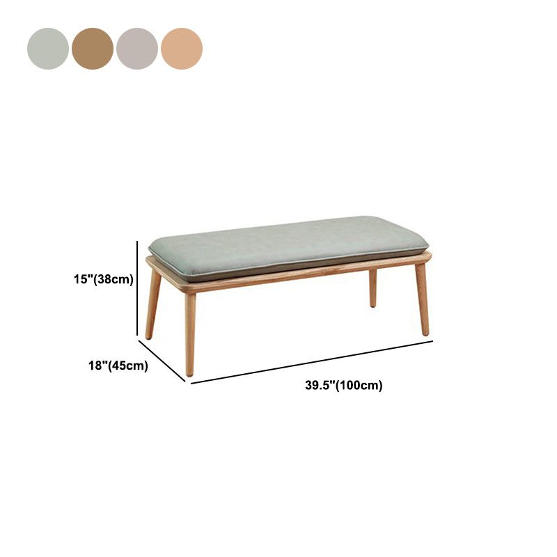 Modern Bench Wood Entryway Bench with Cushioned 39.37" L x 17.71" W x 14.96" H Clearhalo 'Benches' 'Chairs & Seating' 'furn' 'furn_benches' 'Furniture' 'Living Room Furniture' 1200x1200_8182f22a-9e98-4c9f-9795-7fbb0d672cbe