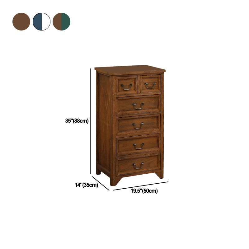 Poitrine de lingerie en bois massif traditionnel coffre de rangement vertical avec tiroirs, 19,5 "L x 14" W