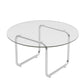 Ronde helderglazen cocktailtafel Moderne stalen sledesalontafel
