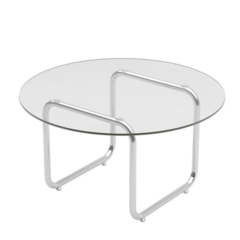 Ronde helderglazen cocktailtafel Moderne stalen sledesalontafel