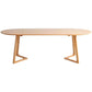 Solid Wood Oval Meeting Table Modern Office Working Desk with Wooden Legs