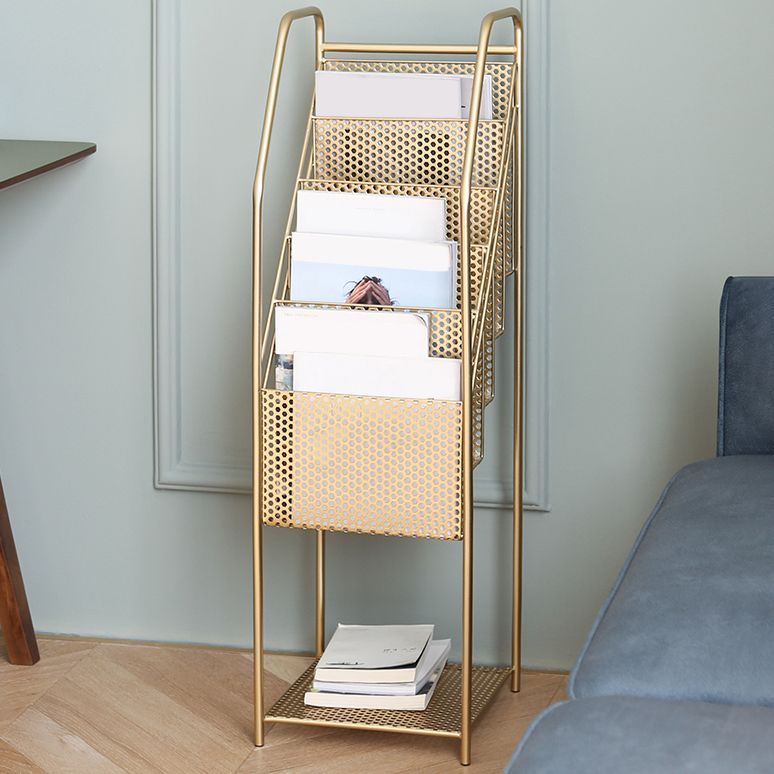 Modern metalen boekenplank geometrische gesloten achterste verticale boekenkast in branden