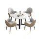 Set di mobili in pietra glam di 5 tavolo da dinette a forma rotonda con sedia imbottita