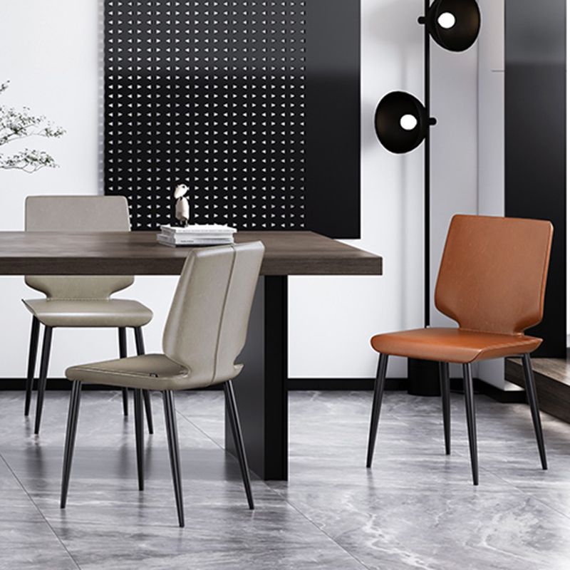 Contemporary Style Kitchen Metal Dining Chair Dining Armless Side Chair Clearhalo ' kitchen&dining_furn' 'Dining Chairs' 'Dining Tables & Seating' 'dining_chair' 'furn' 'furn_dining_chair' 'Furniture' 'furniture_dining_chair' 'Kitchen & Dining Furniture' 'kitchen' 1200x1200_8185656b-4c78-47af-8c19-334c8bd1a81c
