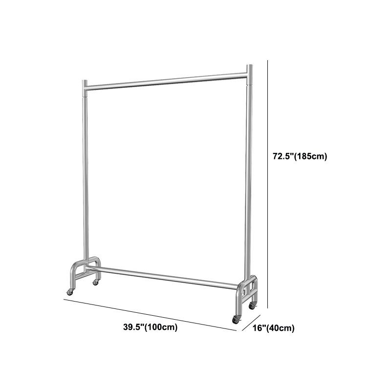 Industrial Coat Hanger Stainless Steel Hanging Rail and Castors Hall Tree