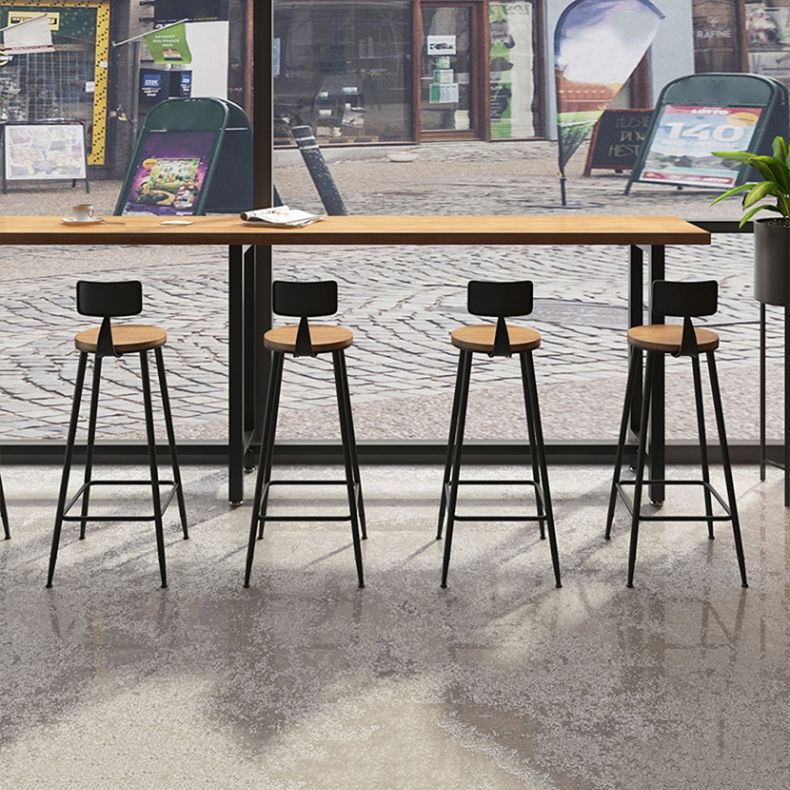 Indoor Bar Table Set Pine Solid Wood 1/7 Pcs Iron Base Bar Table and Stools Clearhalo 'Bar Furniture' 'furn' 'furn_home_bar_bar_sets' 'Furniture' 'Home Bars & Bar Sets' 'home_bar_bar_sets' 'Kitchen & Dining Furniture' 1200x1200_8185d549-11eb-420f-a6fe-f5d73a71ad71