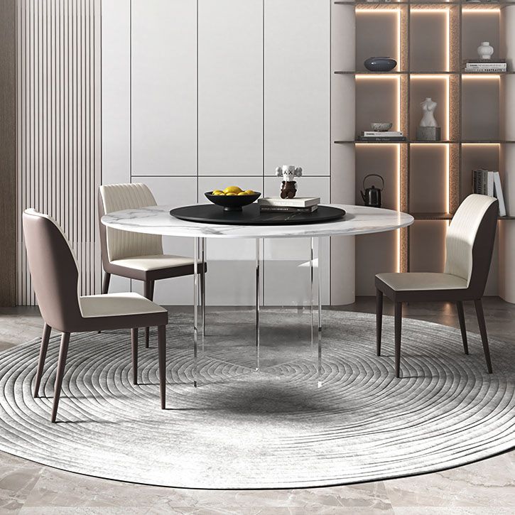 Contemporary Stone Dinner Table Round Dining Table for Dining Room Clearhalo 'Dining Tables & Seating' 'Dining Tables' 'dining_table' 'furn' 'furn_dining_table' 'Furniture' 'Kitchen & Dining Furniture' 1200x1200_818718ae-d82c-4f2a-9fca-fbdc291fc7d7