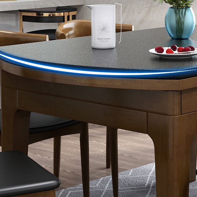 Mesa de comedor redonda Muebles de piedra estilo moderno con hoja abatible