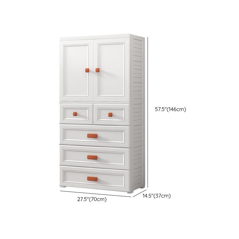 White Plastic Wardrobe Armoire with Legs Contemporary Wardrobe Closet Clearhalo 'Armoires & Wardrobes' 'armoires_wardrobes' 'Bedroom Furniture' 'furn' 'furn_armoires_wardrobes' 'Furniture' 1200x1200_81889cec-5e76-44cb-bfde-6cbdb2a56fb3
