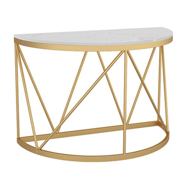 Tavolino console in marmo glam tavolo accento di ferro mezza luna per sala