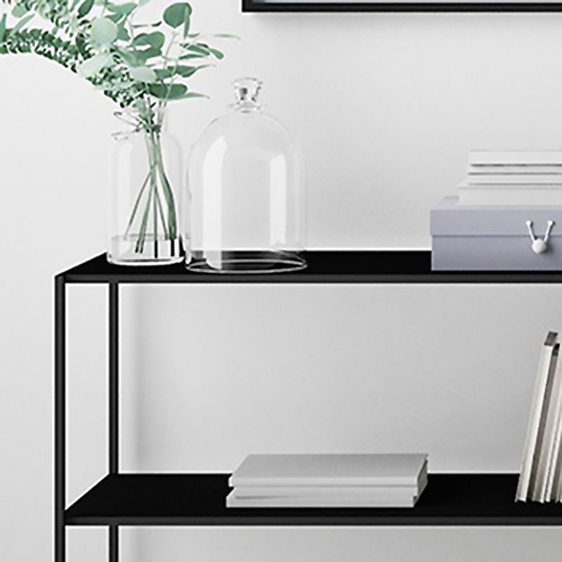 Contemporary Iron Console Table with Shelf and Sled Base,31 inch Clearhalo 'Console Tables' 'console_tables' 'Entry & Mudroom Furniture' 'furn' 'furn_console_tables' 'Furniture' 1200x1200_818cabd4-c37c-4b9e-8192-b8a7a27099f8