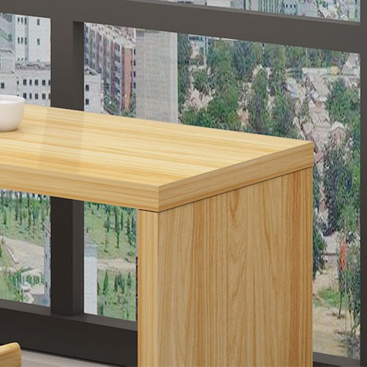 Tavolo da bistrot in legno massiccio rettangolo tavolo da pub moderno con doppio piedistallo in natura