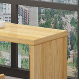 Table du bistrot en bois massif rectangle Table de pub moderne avec un double piédestal de nature