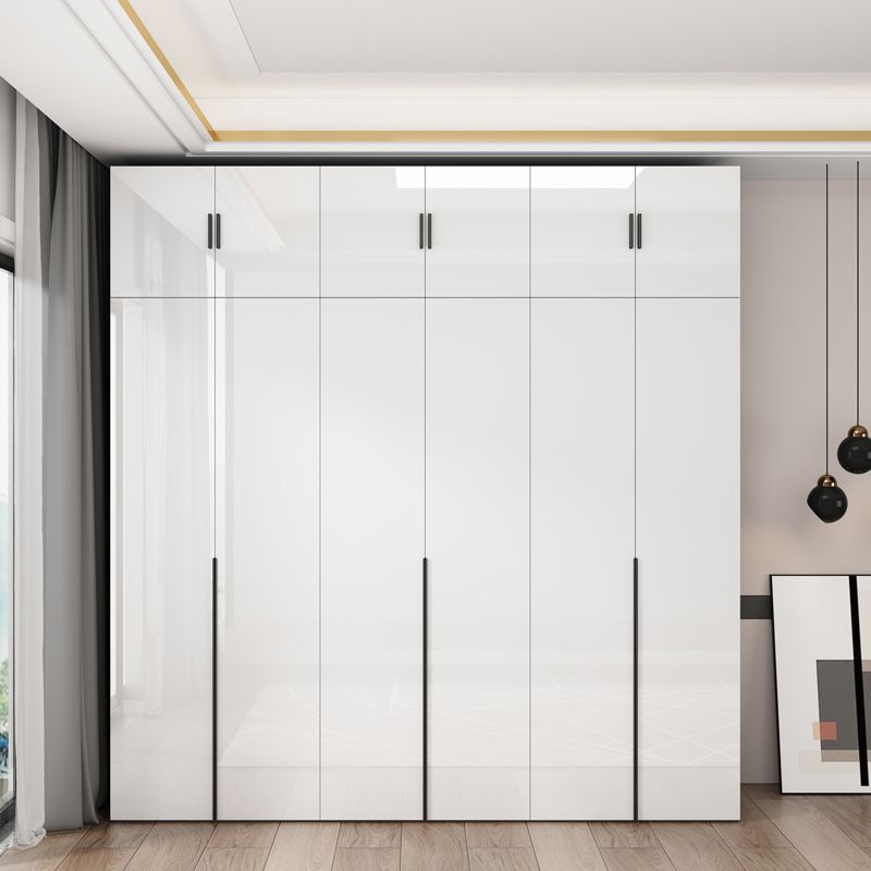 Engineered Wood Armoire Modern White Wardrobe Closet with Garment Rod Clearhalo 'Armoires & Wardrobes' 'armoires_wardrobes' 'Bedroom Furniture' 'furn' 'furn_armoires_wardrobes' 'Furniture' 1200x1200_818f7ddb-09c3-4027-9263-60fbc758313d