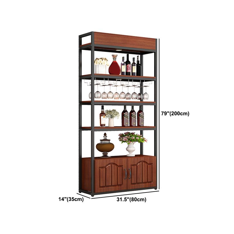 Mid-Century Modern Wine Holder Floor Solid Wood Wine Rack with Shelf Clearhalo 'furn' 'furn_wine_racks' 'Furniture' 'Kitchen & Dining Furniture' 'Wine Racks' 'wine_racks' 1200x1200_818fcedf-c0fd-4db1-8f51-1a7d581c0715