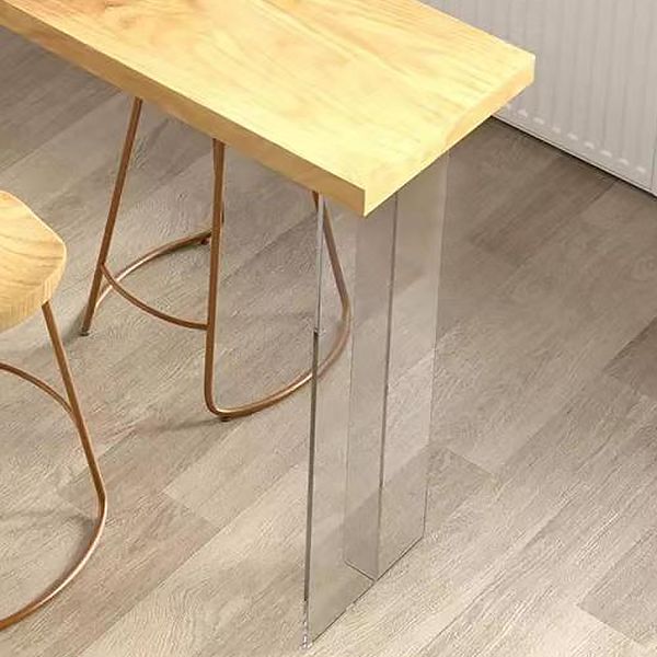 Rectangle Solid Wood Bar Height Table Contemporary Acrylic Double Pedestal Bar Table Clearhalo 'Bar Furniture' 'Bar Tables' 'bar_tables' 'furn' 'furn_bar_tables' 'Furniture' 'Kitchen & Dining Furniture' 1200x1200_81902670-2141-4424-8a0d-e15aeca50667