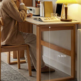 Bureau de bureau d'écriture de style simple en bois massif, 29,5 pouces de haut