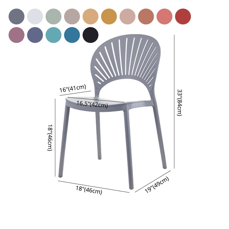 Contemporary Style Dining Plastic Chair Kitchen Open Back Dining Armless Chairs Clearhalo ' kitchen&dining_furn' 'Dining Chairs' 'Dining Tables & Seating' 'dining_chair' 'furn' 'furn_dining_chair' 'Furniture' 'furniture_dining_chair' 'Kitchen & Dining Furniture' 'kitchen' 1200x1200_81911e67-19ab-433e-86d0-68a21265afef