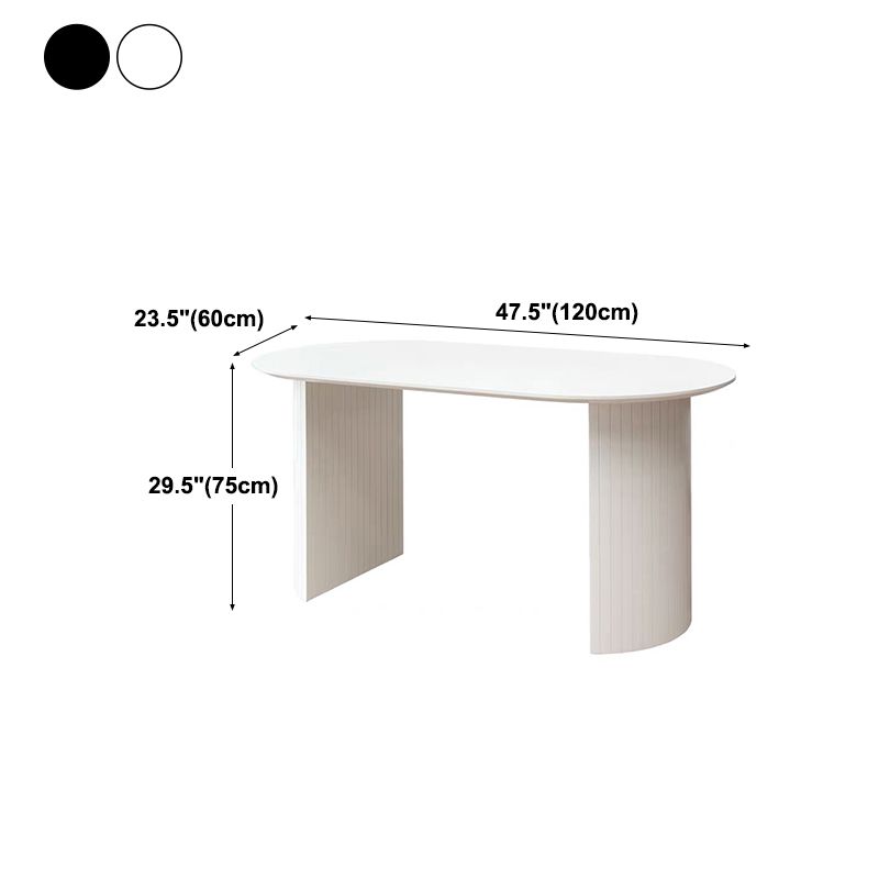 Modern Solid Wood Table for Restaurant Oval Kitchen Table with Double Pedestal Clearhalo 'Dining Tables & Seating' 'Dining Tables' 'dining_table' 'furn' 'furn_dining_table' 'Furniture' 'furniture_dining_table' 'Kitchen & Dining Furniture' 'kitchen' 'kitchen_dining_table' 1200x1200_8191c392-c51a-4191-8841-53ecabe73a48