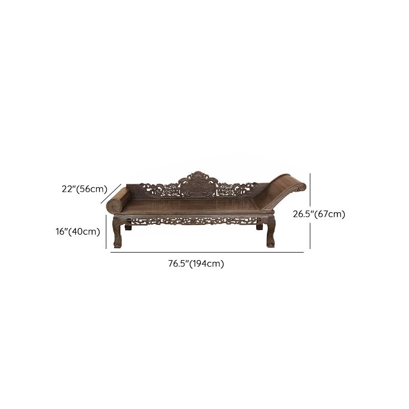 Traditional Espresso Solid Wood Chaise Lounge Couch with Round Arms Clearhalo 'Chairs & Seating' 'Chaise Lounge' 'chaise_lounge' 'furn' 'furn_chaise_lounge' 'Furniture' 'Living Room Furniture' 1200x1200_81921e47-48c3-487f-83cb-e247e0fe4edf
