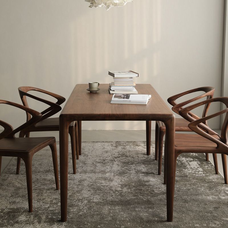 Industrial Dining Table Rectangular Table with Wooden Legs for Home Use Clearhalo 'Dining Tables & Seating' 'Dining Tables' 'dining_table' 'furn' 'furn_dining_table' 'Furniture' 'Kitchen & Dining Furniture' 1200x1200_8193ca40-2891-44d5-8cba-3992ac8364b8