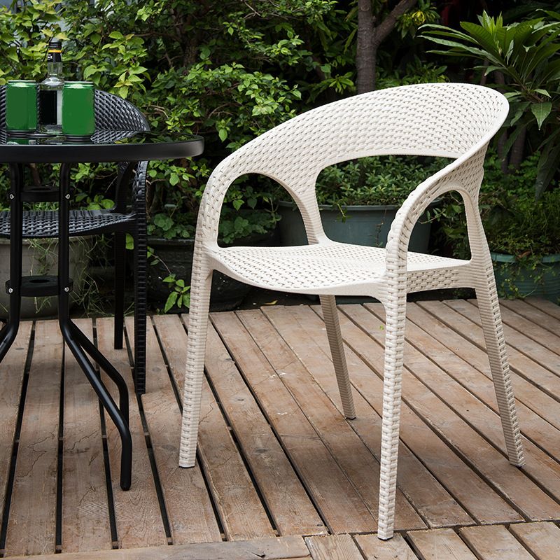 Contemporary Indoor-Outdoor Chair Patio Plastic Dining Arm chair