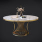 Marble Dining Table Single Pedestal Base Luxury Style Round Table for Dining Room Clearhalo ' dining_table' 'Dining Tables & Seating' 'Dining Tables' 'Furniture' 'furniture_dining_table' 'Kitchen & Dining Furniture' 'kitchen&dining_furn' 'kitchen' 'kitchen_dining_table' 1200x1200_81940e82-919b-426a-b10d-4a29736040dc