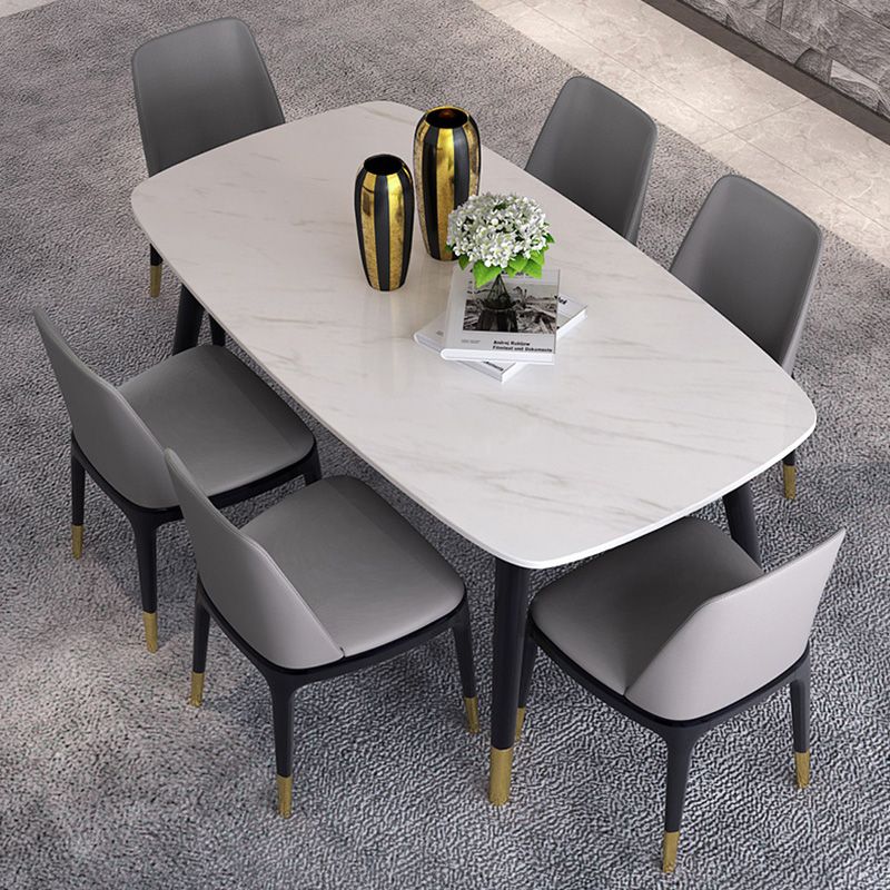 Rectangle Luxury Style Dining Table White Fixed Table with Sintered Stone Clearhalo ' dining_table' 'Dining Tables & Seating' 'Dining Tables' 'furn' 'furn_dining_table' 'Furniture' 'furniture_dining_table' 'Kitchen & Dining Furniture' 'kitchen&dining_furn' 'kitchen' 'kitchen_dining_table' 1200x1200_81943483-fb4d-4fc7-839f-60fcfed82e9b