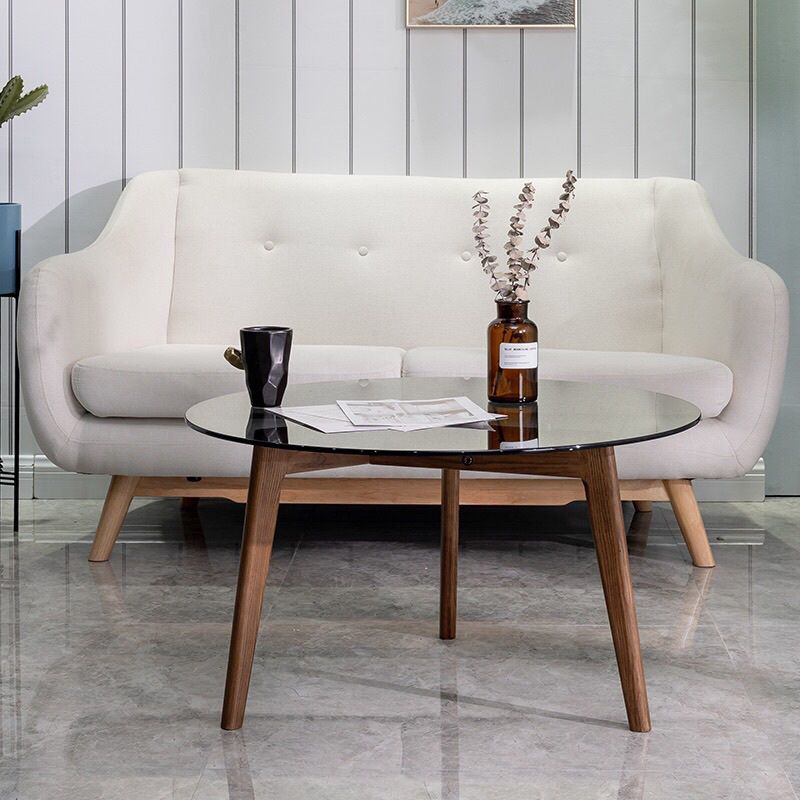 Round Clear Glass Coffee Table Nordic 3 Legs Coffee Cocktail Table Clearhalo 'Coffee & Accent Tables' 'Coffee Tables' 'coffee_tables' 'furn' 'furn_coffee_tables' 'Furniture' 'Living Room Furniture' 1200x1200_8194cf47-5987-4223-89ea-28c626eb9aae
