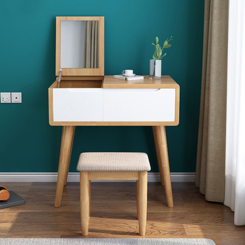 Specchio trucco in legno in legno vanità camera da letto tostata