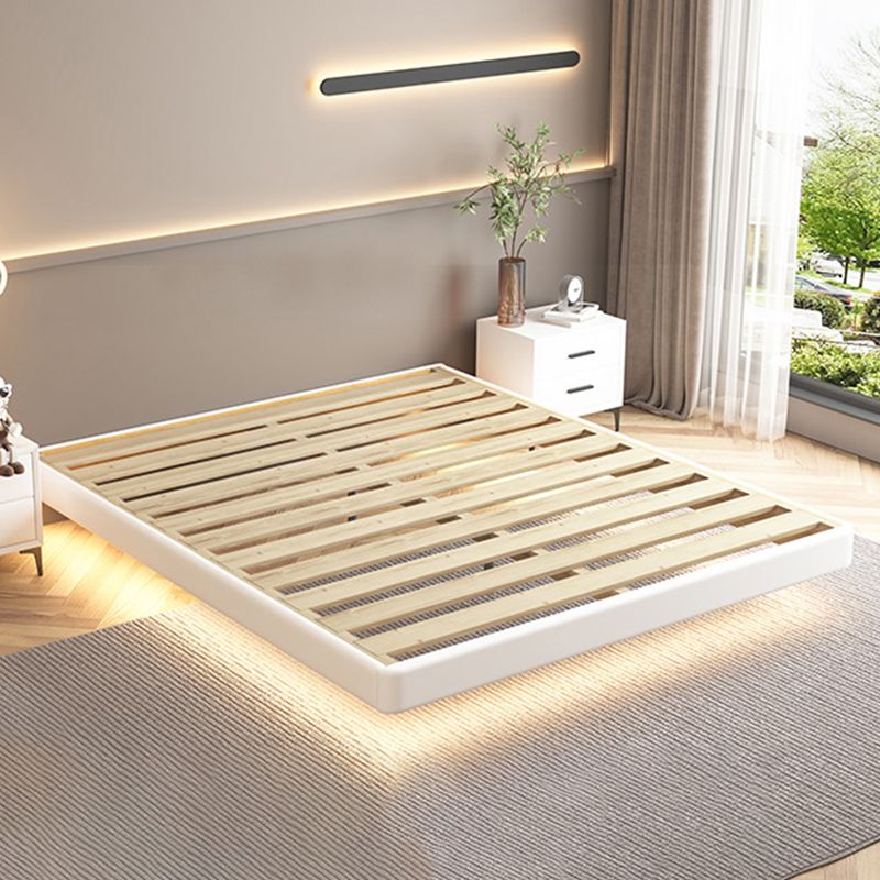 Contemporary Platform Bed Solid Wood Standard Bed with Light for Bedroom