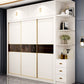 White Wardrobe Closet Engineered Wood Wardrobe Armoire with Garment Rod