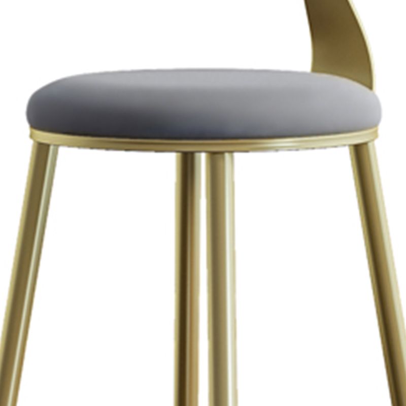 Nordic Armless Backrest Counter Stool Iron Dining Room Bar Stool with Cushion and Pedal Clearhalo 'Bar Furniture' 'Bar Stools' 'bar_stools' 'furn' 'furn_bar_stools' 'Furniture' 'furniture_bar_stools' 'Kitchen & Dining Furniture' 1200x1200_8196c63e-f5bb-4091-abda-e54998397e2a