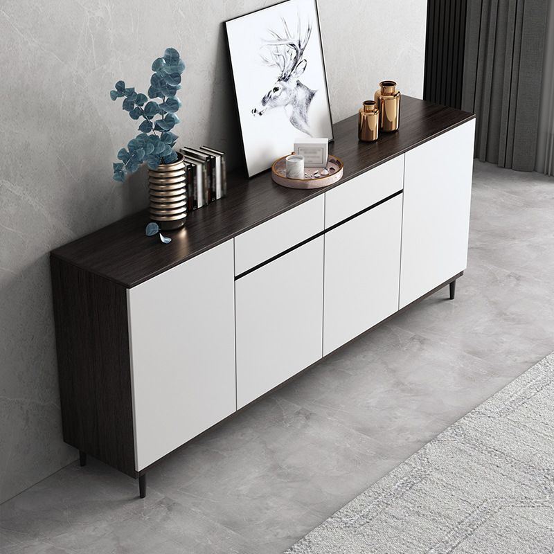 2 Drawers Wood Doors Sideboard Modern 33.5" High Side Board for Kitchen Clearhalo 'buffet_sideboard' 'Buffets & Sideboards' 'Furniture' 'furniture_buffet_sideboard' 'Kitchen & Dining Furniture' 1200x1200_8196f10a-b148-41d9-9b9d-e7e4ed398c37