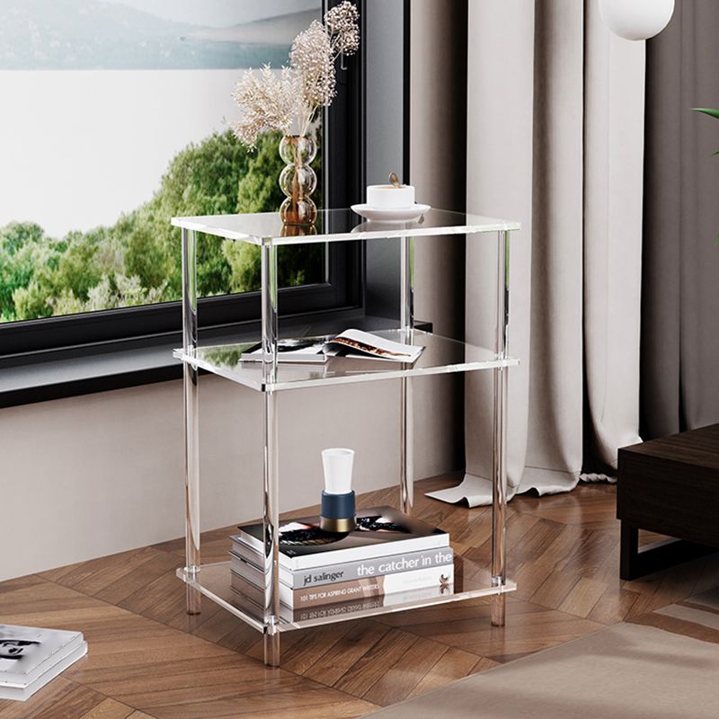 Clear Acrylic Sofa Side Accent Table Contemporary 15.7" W End Table Set with Storage Clearhalo 'Coffee & Accent Tables' 'End & Side Tables' 'end_side_tables' 'furn' 'furn_end_side_tables' 'Furniture' 'Living Room Furniture' 1200x1200_8196f596-58c9-4125-82e6-cdd292b108ad