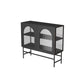 Industrial Glass Doors Curio Cabinet Metal Display Cabinet with Doors for Dining Room