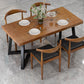 Industrial Brown Wood Top Table Indoor Rectangle Table with Metal Base Clearhalo 'Dining Tables & Seating' 'Dining Tables' 'dining_table' 'furn' 'furn_dining_table' 'Furniture' 'Kitchen & Dining Furniture' 1200x1200_8199f2a0-e580-4d16-8cfb-732f4857c035