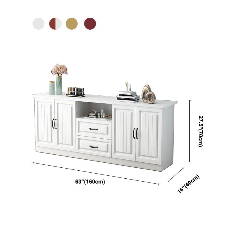 Moderne Holz -TV -Ständer Open Storage TV -Konsole mit Schubladen und Türen, 16 "D x 27,5" H