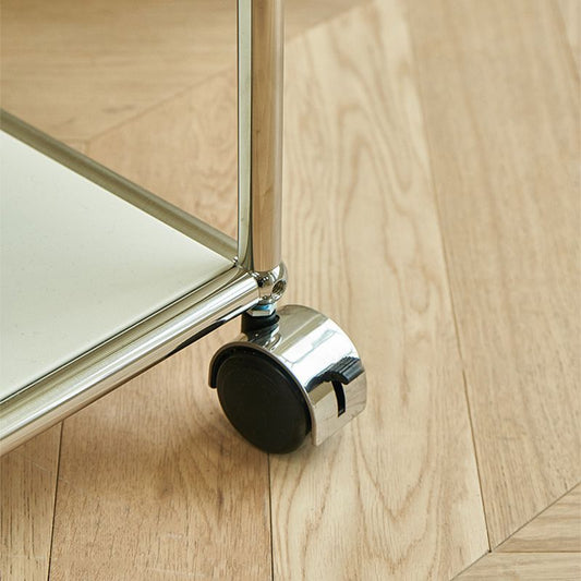 Mesa de extremo rectangular simple contemporánea con ruedas de casa de 1 estante 23.2 "de altura